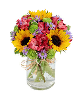 Sunflowers Fields Mason Jar