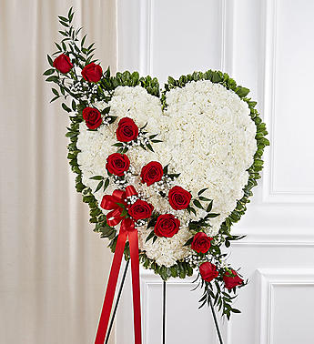 Always in My Heart™ Floral Heart- Red & White