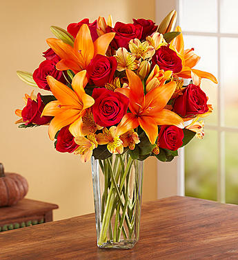 lily roses flower Autumn Rose & Lily Bouquet – Castro Valley Florist